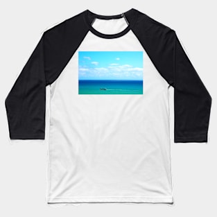 Heavenly view of the Adriatic Sea in Ortona with intensifying color and a boat Baseball T-Shirt